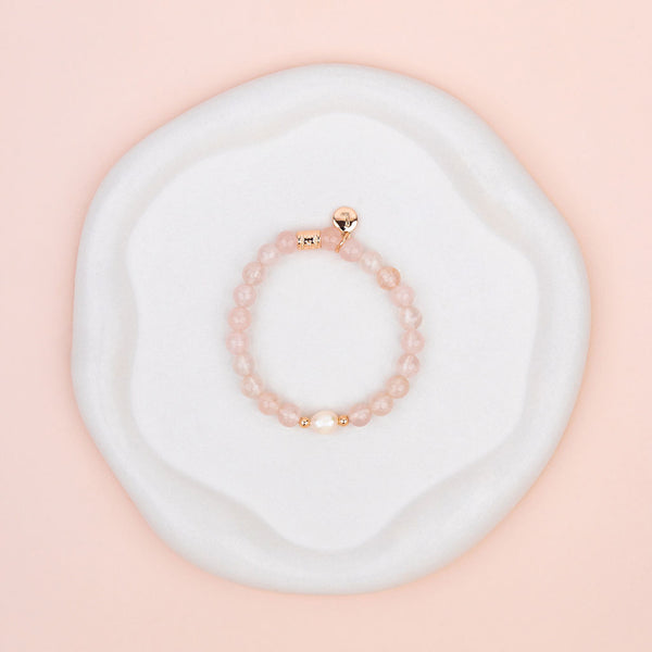 Rose Quartz & Pearl Bracelet