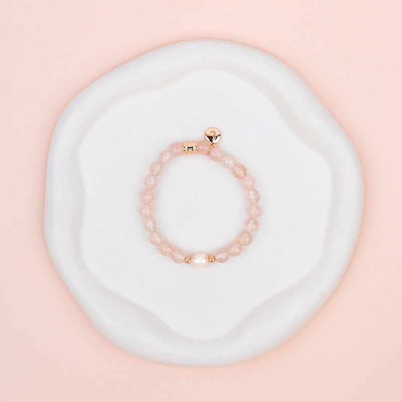 Rose Quartz & Pearl Bracelet