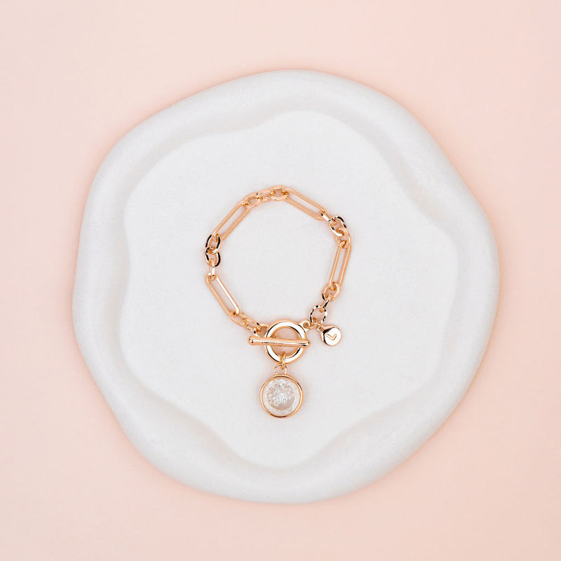 Rose Gold Lots of Crystal Pendant Bracelet