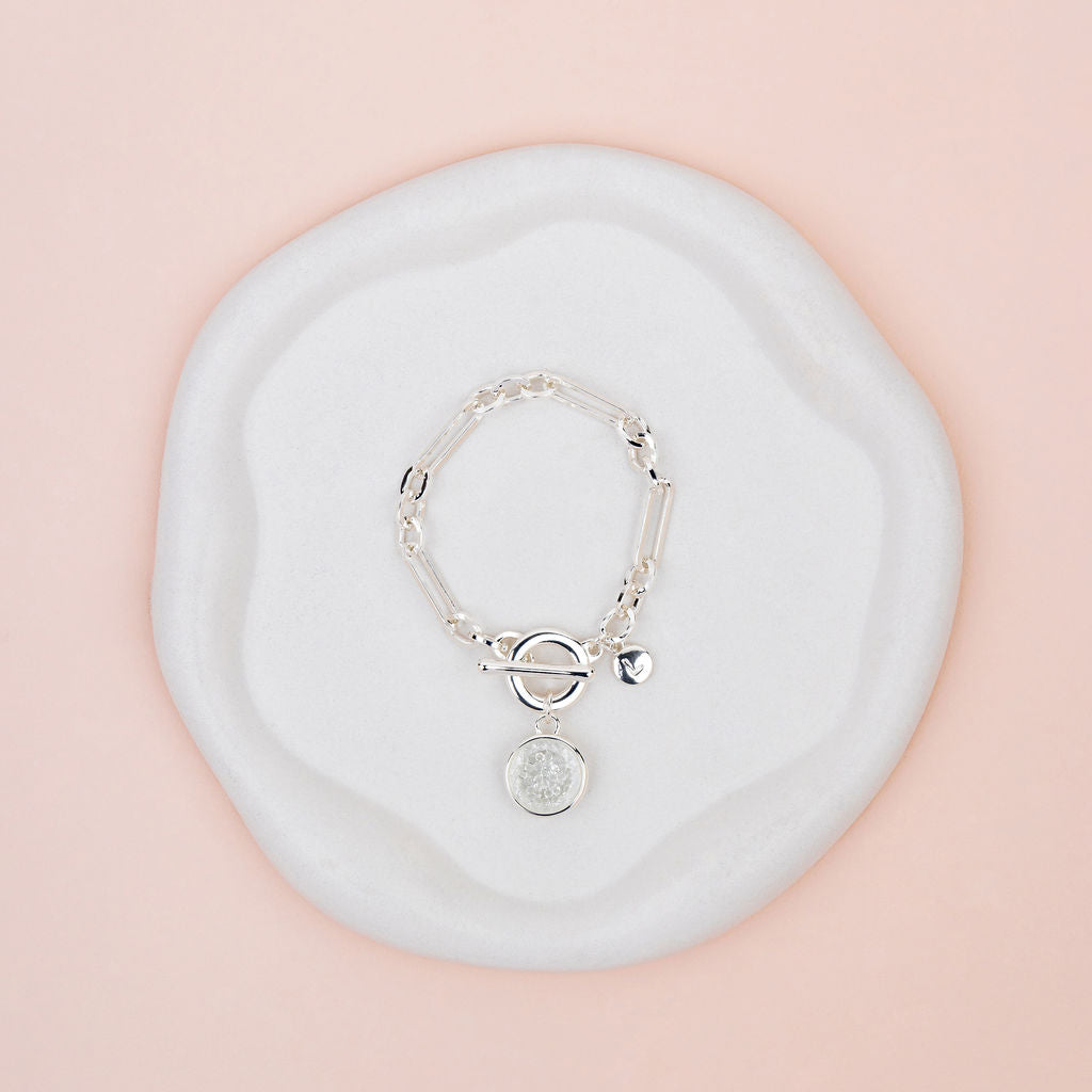 Silver Lots of Crystal Pendant Bracelet