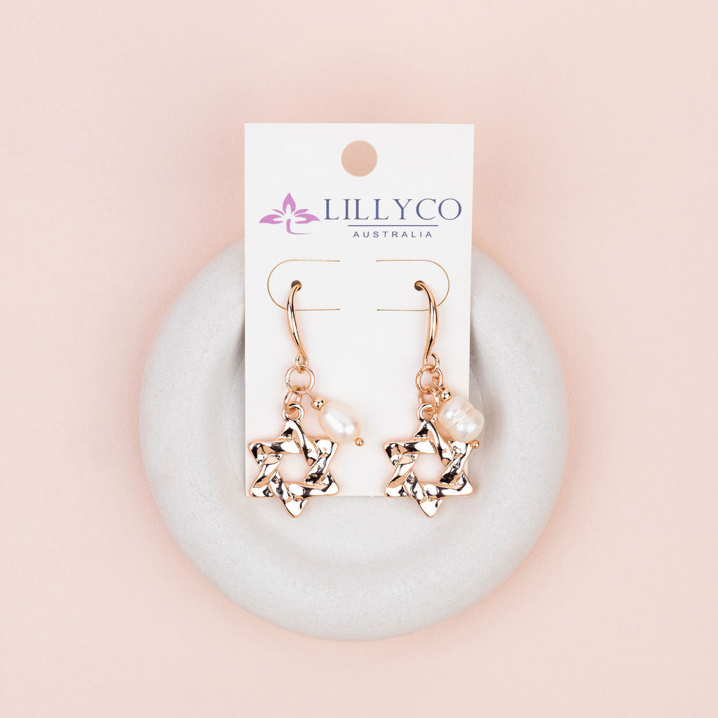 Rose Gold Star Charm Earring