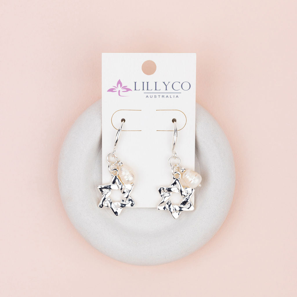 Silver Star Charm Earring