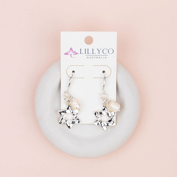 Silver Star Charm Earring