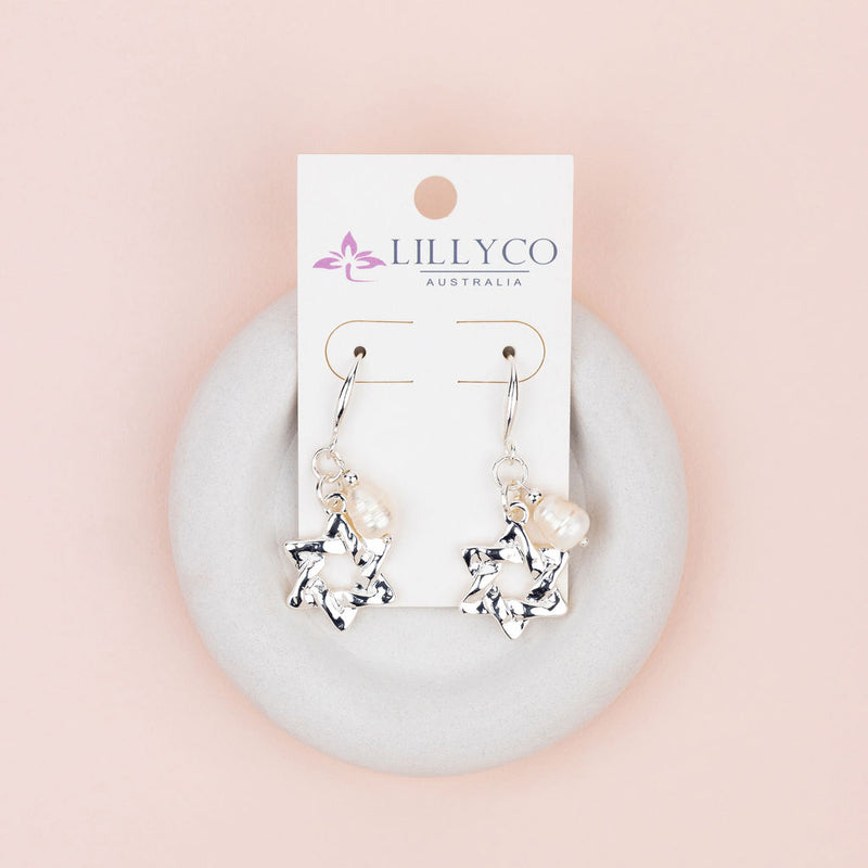 Silver Star Charm Earring