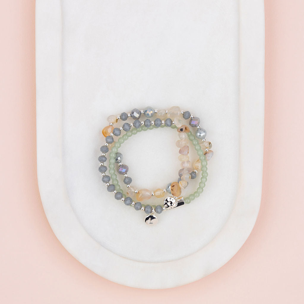 Silver Precious Stone Bracelet