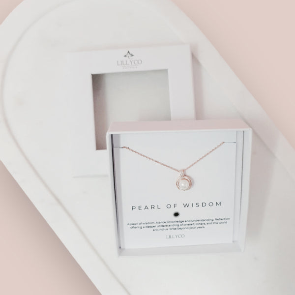 Fine | #1 Pearl of Wisdom Boxed RG Necklace