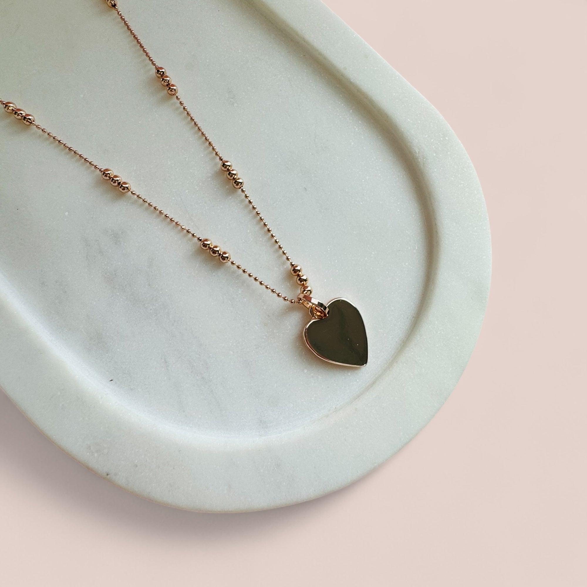 SHORT | Rose Gold Solid Love Heart Necklace