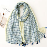 Blue Check Scarf