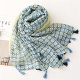 Blue Check Scarf