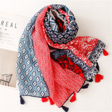 Bright Red & Blue Scarf