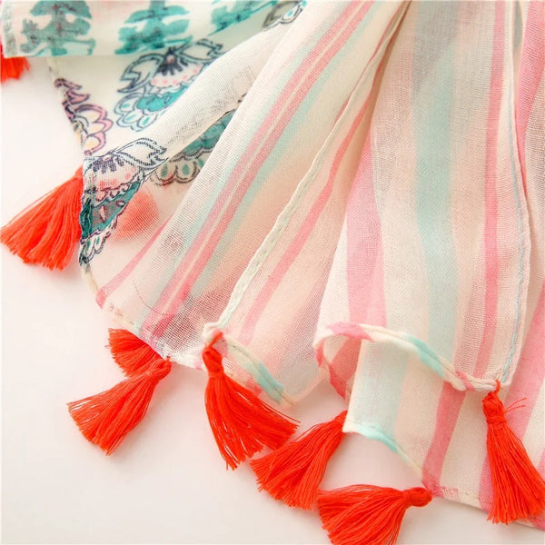 Turquoise Spot & Pink Scarf