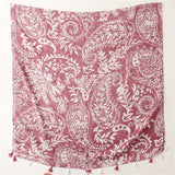 Pink & White Pattern Tassel Scarf