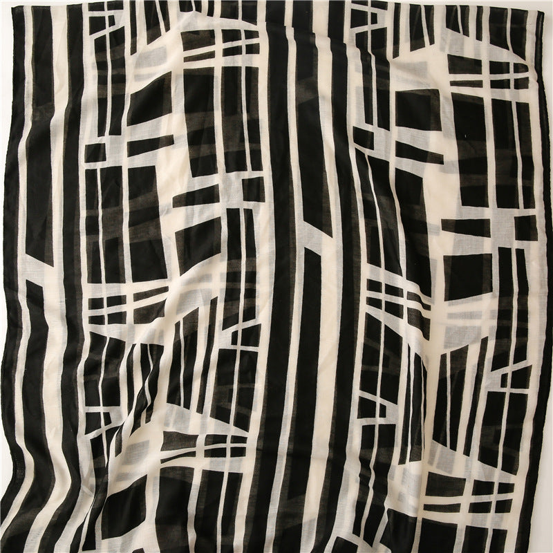 Black & White Abstract Scarf