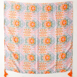 Pink, Orange & Green Print Scarf
