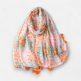 Pink, Orange & Green Print Scarf