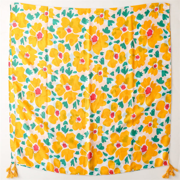 Bright Yellow Flower Scarf