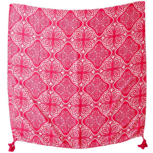 Bright Pink Print Scarf