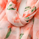 Ladies | Stunning Peach Floral Printed Scarf