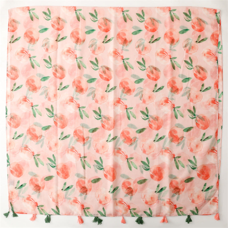 Ladies | Stunning Peach Floral Printed Scarf