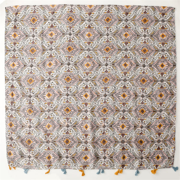 Ladies | Yellow & Brown Floral Printed Scarf