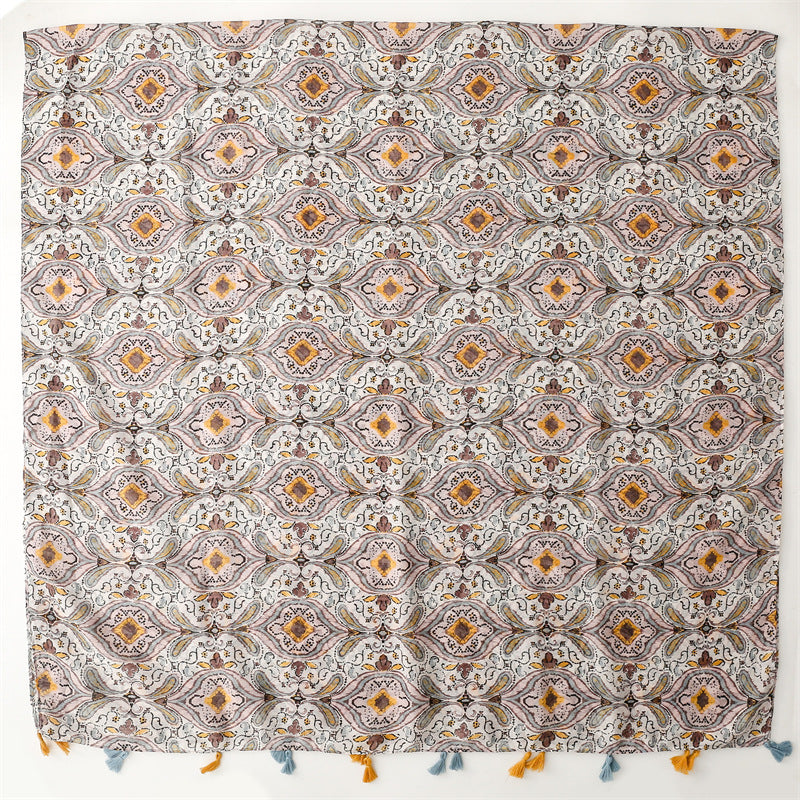 Ladies | Yellow & Brown Floral Printed Scarf