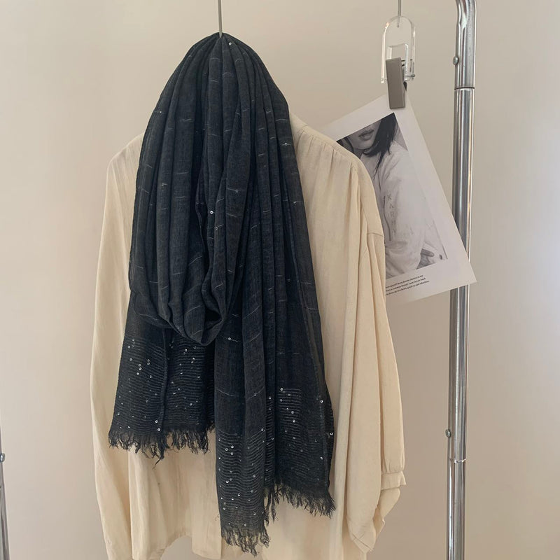 Ladies | Beautiful Black Sequent Scarf