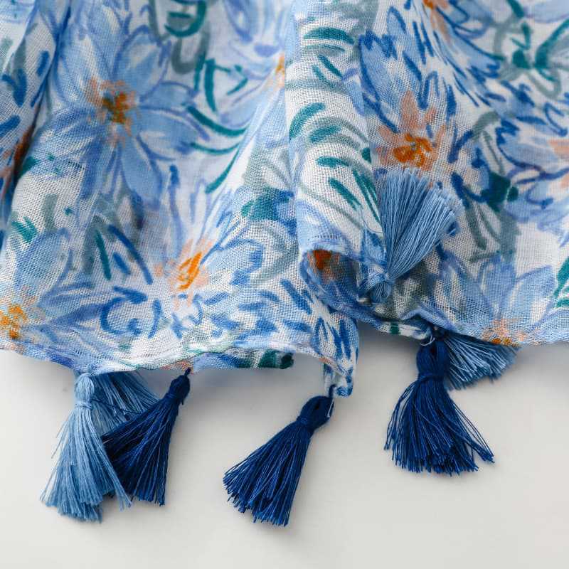 Ladies | Pretty Blue Flora Scarf
