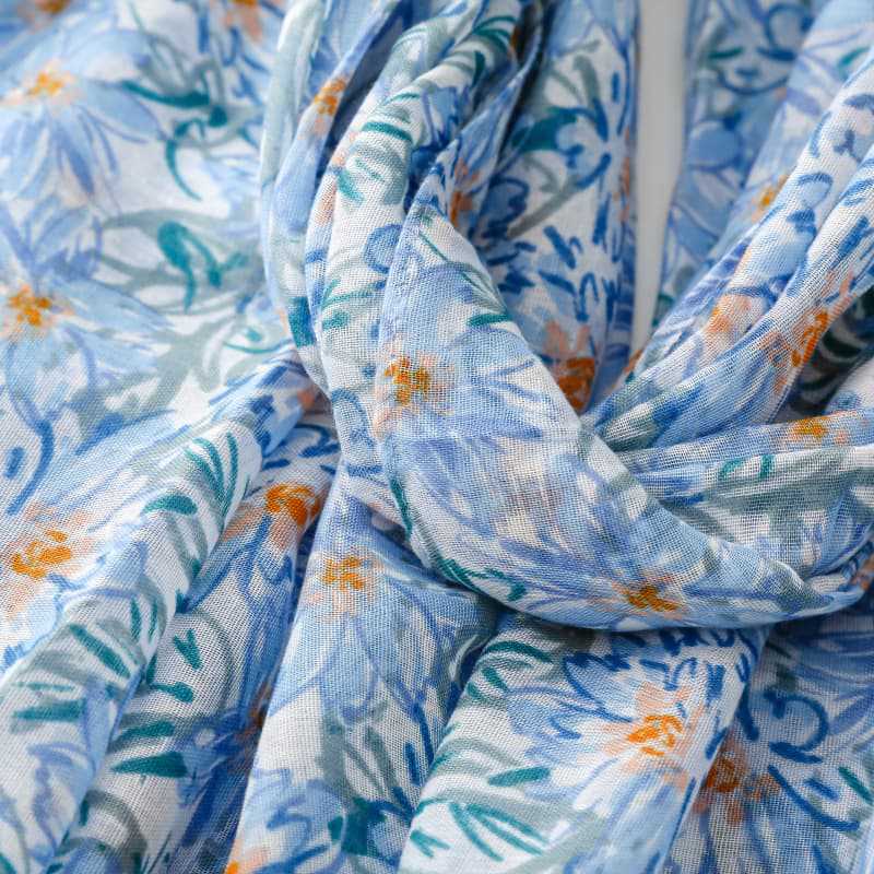 Ladies | Pretty Blue Flora Scarf