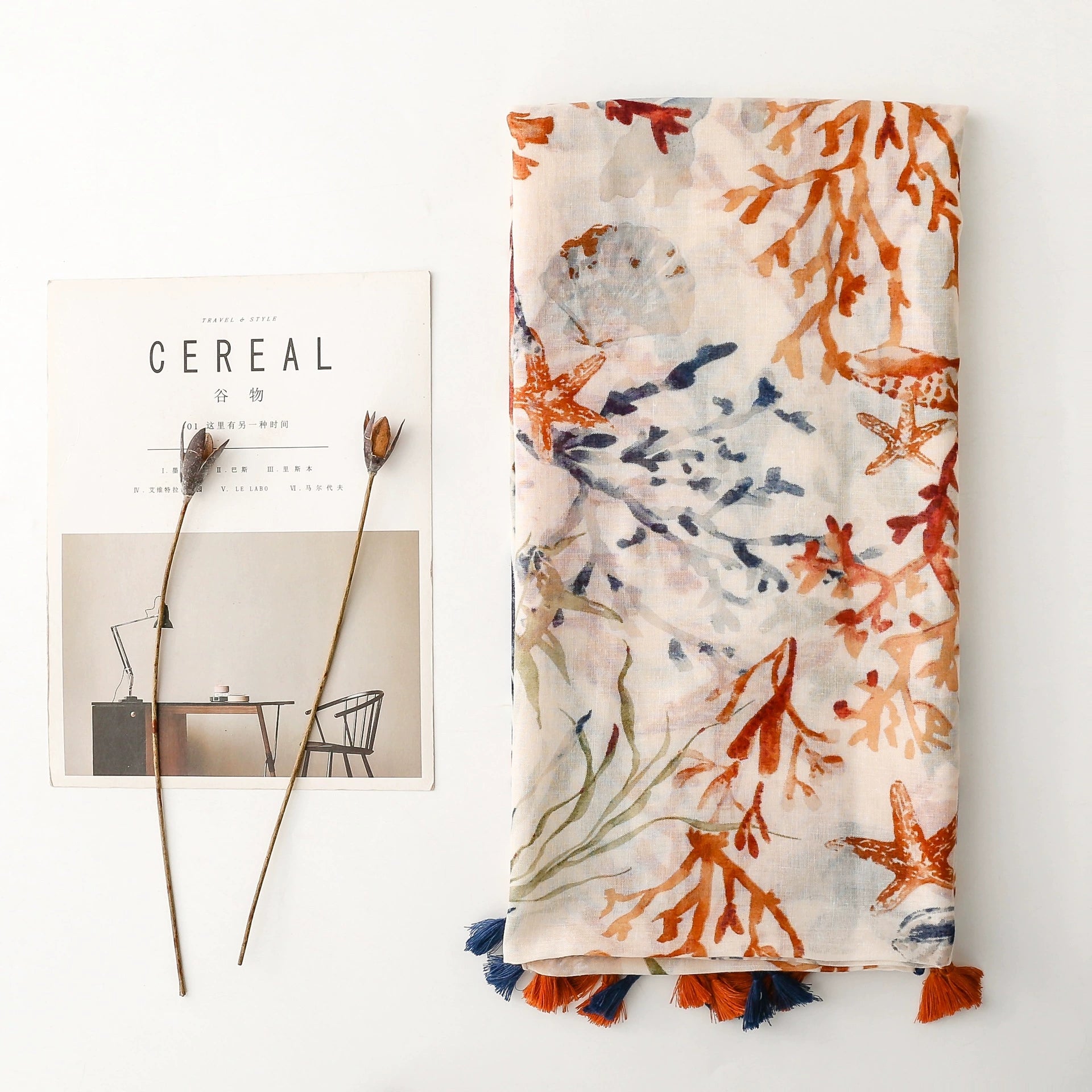 Ladies | Multi Colour Coral Scarf