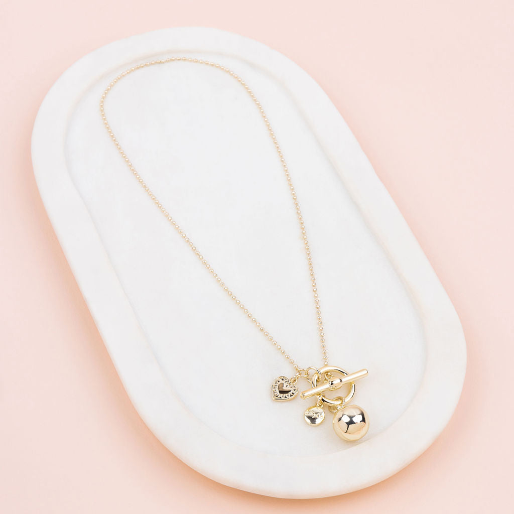 SHORT | Light Gold Ball Necklace