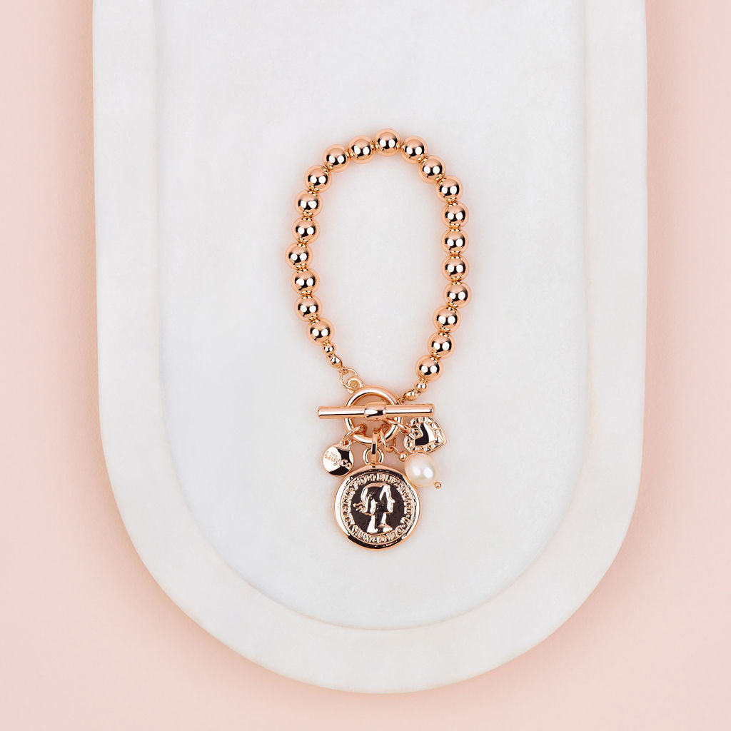 Rose Gold Coin Bracelet