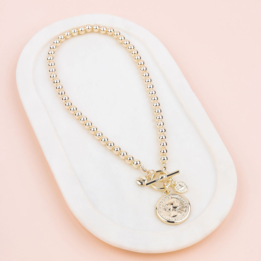 SHORT | Light Gold Coin Necklace