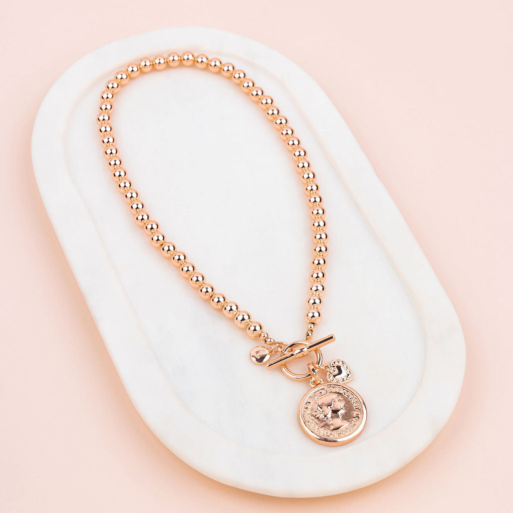 SHORT | Rose Gold Coin Necklace