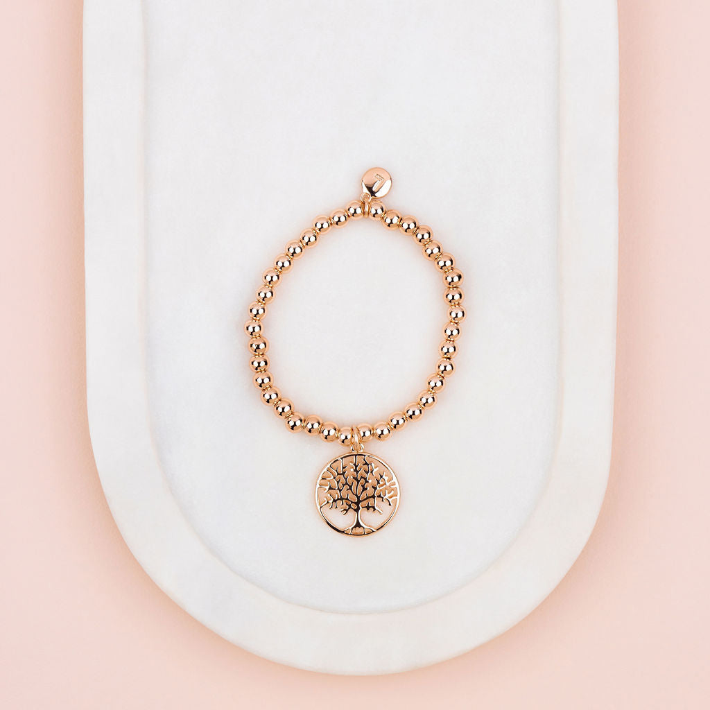 Rose Gold Tree Pendant Bracelet