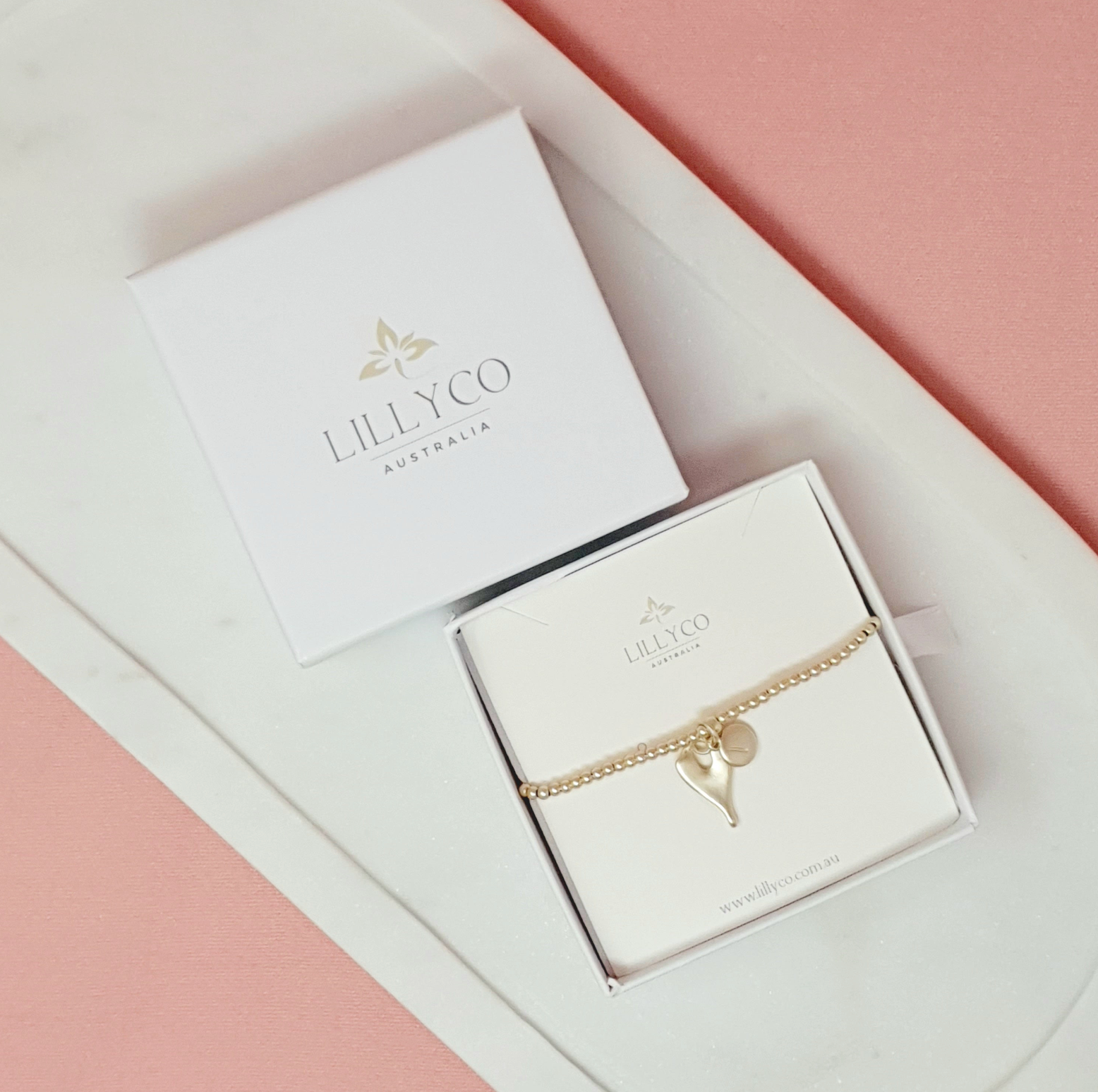 JEWELLERY GIFT BOX | Gold Matt Heart Bracelet