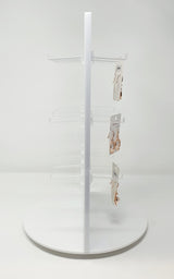 Jewellery Stand | White Acrylic Rotating Double Sided Stand | Branded Lillyco