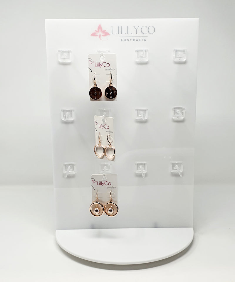 Jewellery Stand | White Acrylic Rotating Double Sided Stand | Branded Lillyco