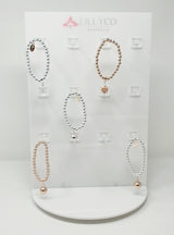 Jewellery Stand | White Acrylic Rotating Double Sided Stand | Branded Lillyco