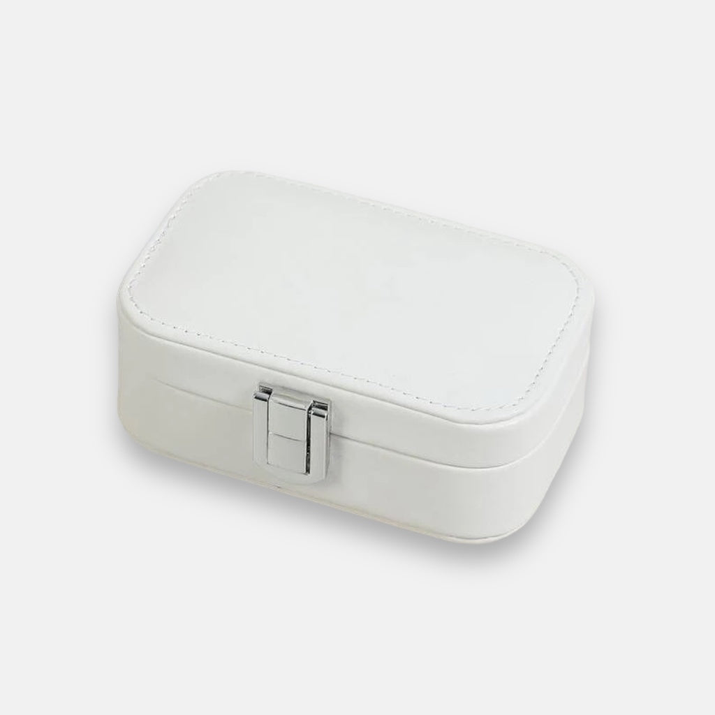 White | Mini Travel Rectangle Jewellery Box