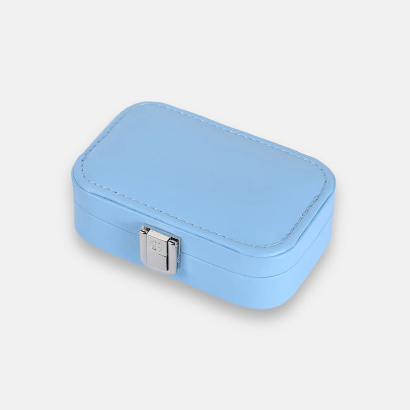 Baby Blue Mini Rectangle Lockable Jewellery Box