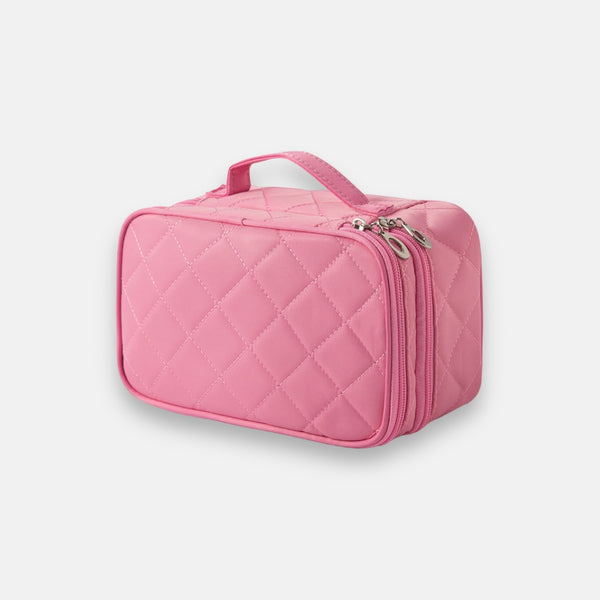 Pink Quilted Makeup Bag