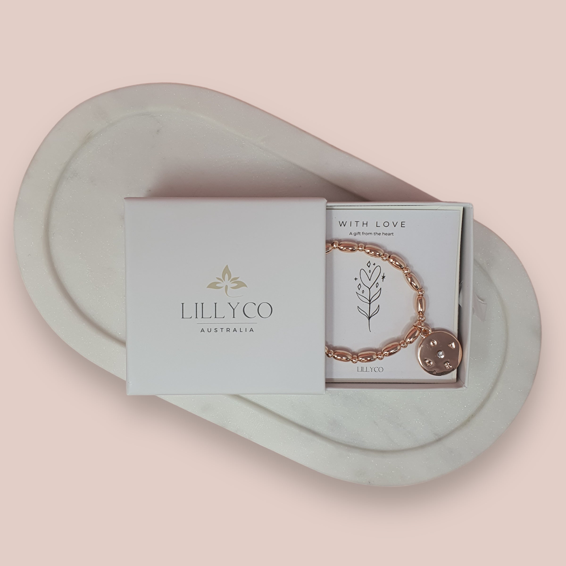 JEWELLERY GIFT BOX | With Love Boxed Rose Gold Bracelet
