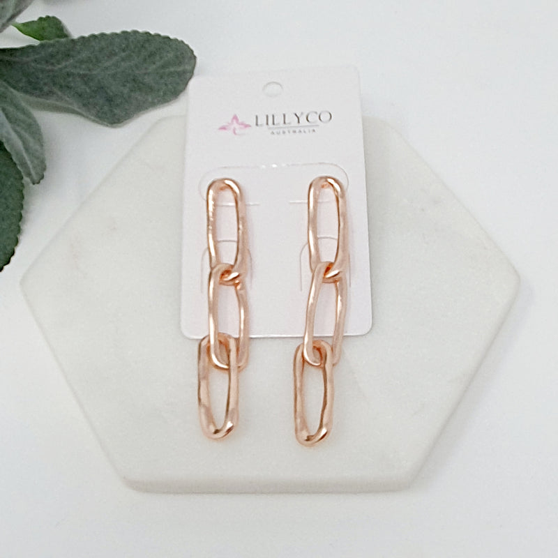 Rose Gold Chain Earring