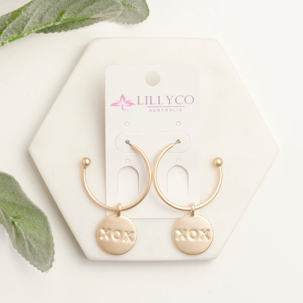 Matt Gold "XOX" 2 in 1 Earring