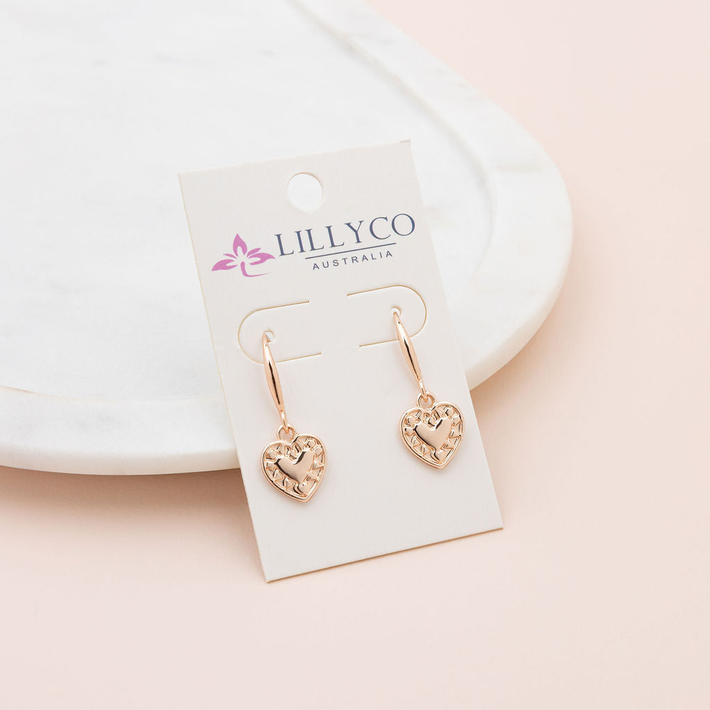 LIMITED EDITION | Rose Gold Drop Heart Earring | ON ORDER