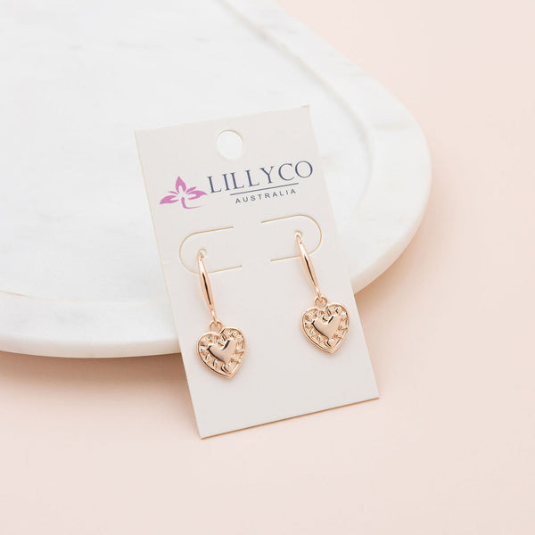 Limited Edition | Rose Gold Drop Heart Earring