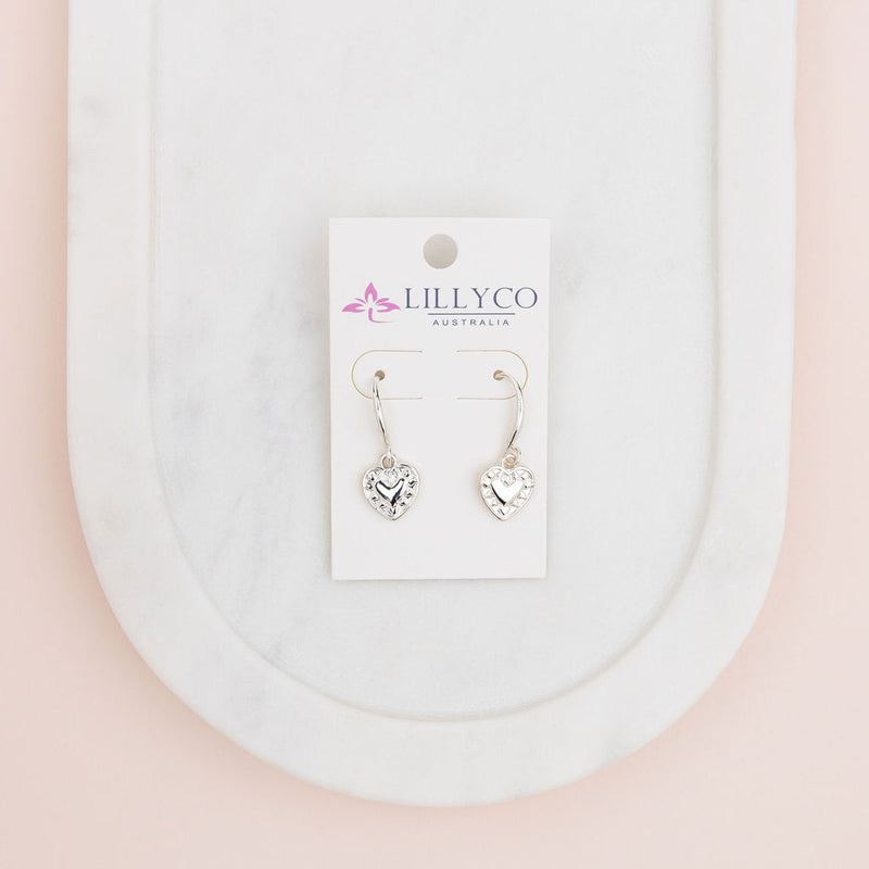 Limited Edition - Silver Drop Heart Earring