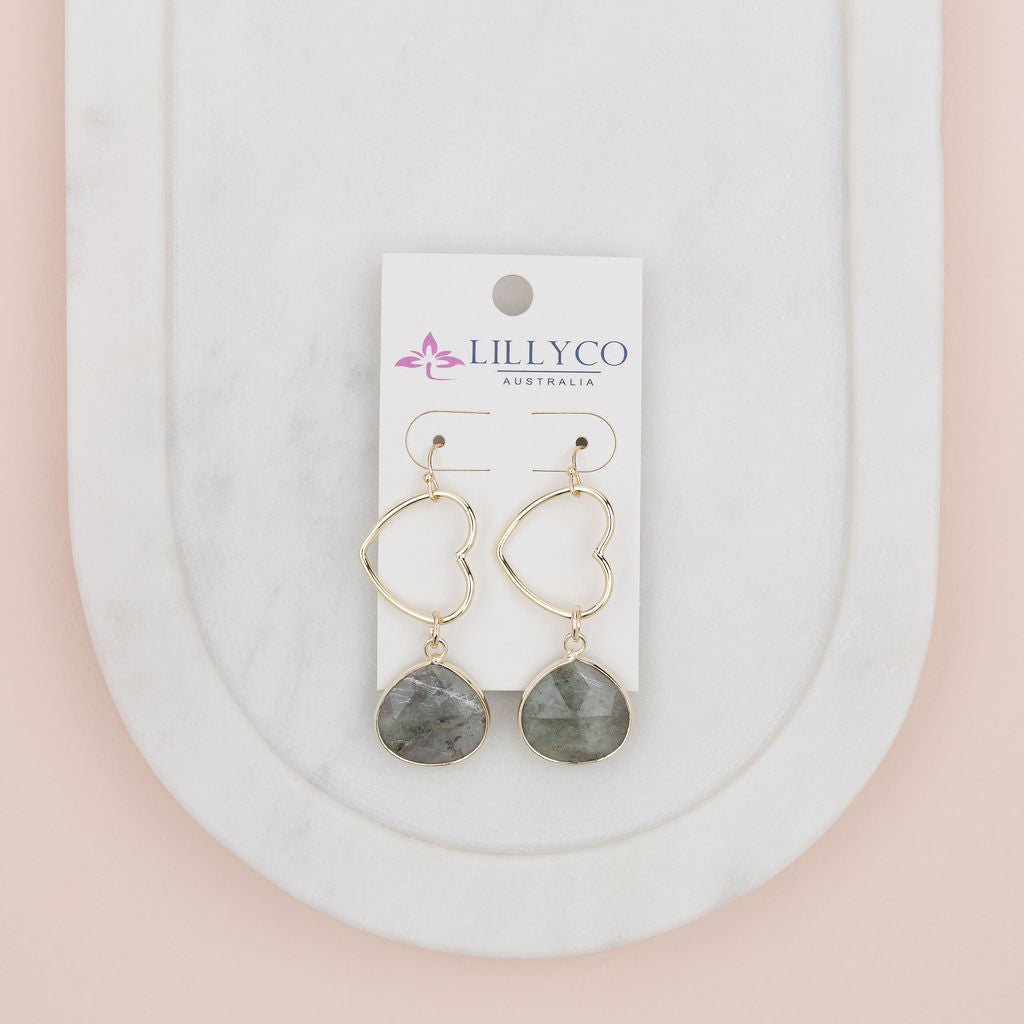 Light Gold Angle Heart Earring