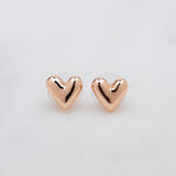 Rose Gold Heart Stud Earring