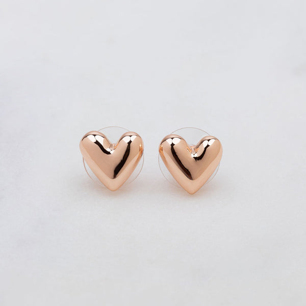 Rose Gold Heart Stud Earring